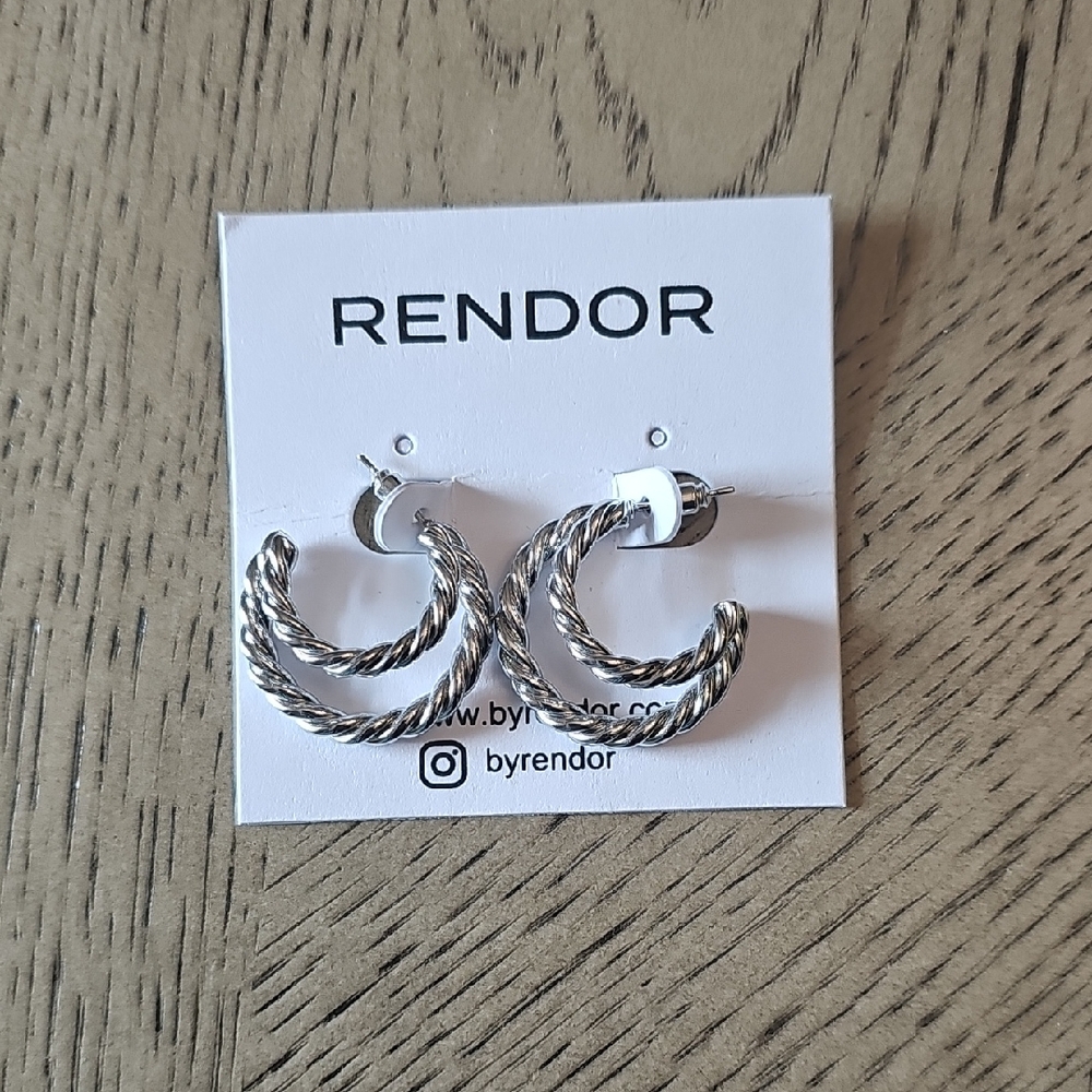 Silver Twisted Hoop Earrings